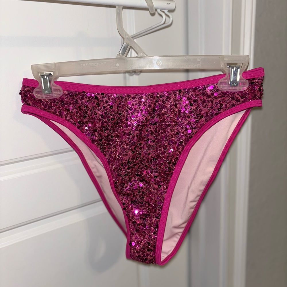 Cupshe pink sequin bikini bottoms